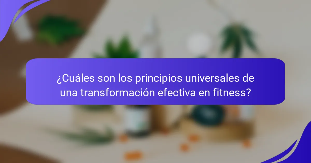 ¿Cuáles son los principios universales de una transformación efectiva en fitness?