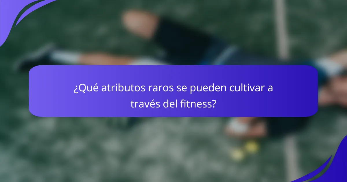 ¿Qué atributos raros se pueden cultivar a través del fitness?